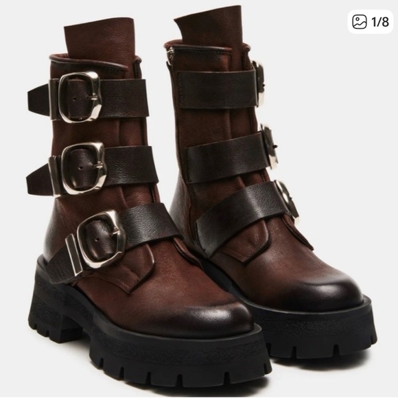 Steve Madden Roland Dark Brown Combat Boots - Picture 6 of 6